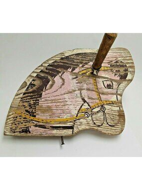 Vintage Rocking Horse Wooden Head 1950